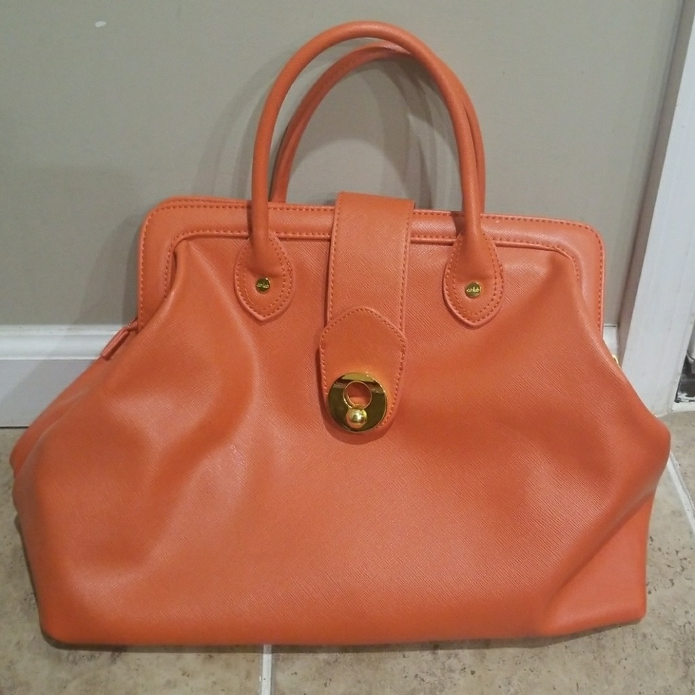 Orange hobo bag